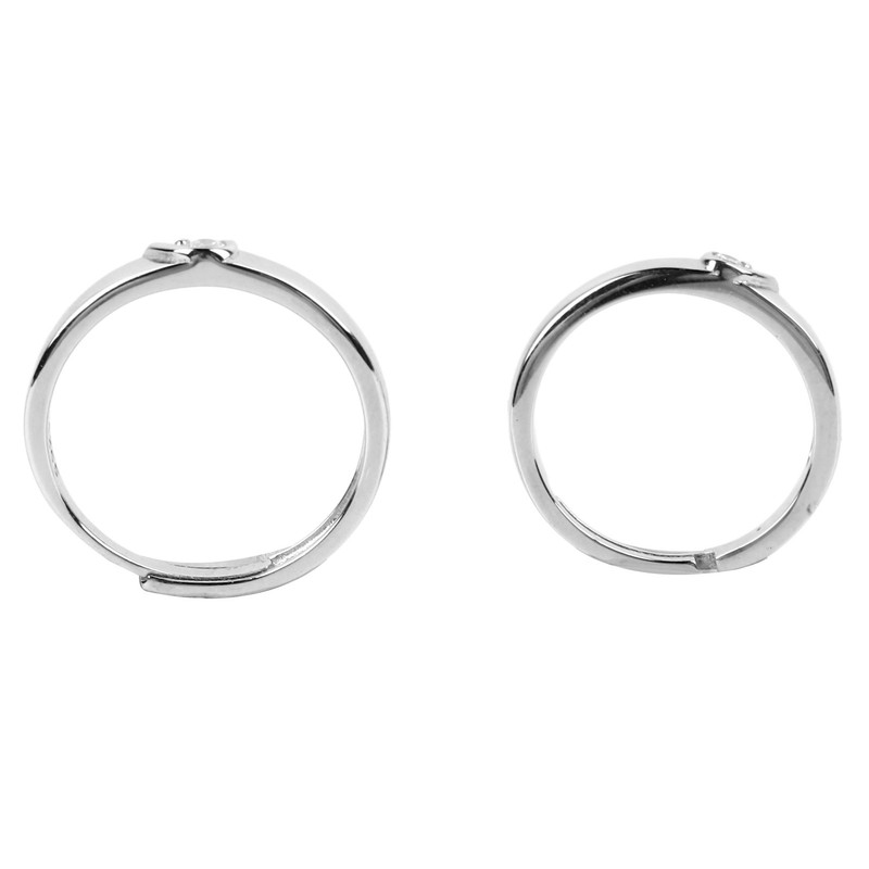 1 Pair Couple Rings Silver Men Women Finger Ring Accessory