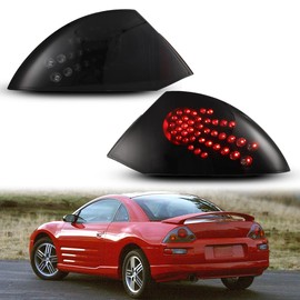 Nixon Offroad Tail Lights for Mitsubishi Eclipse 2000 2001 2002 2003 2004 2005 Tail Lamps LED Rear Lights Car Rear Lamps Assembly Replacement 1 Pair (Matte Black Housing/Smoke Lens)