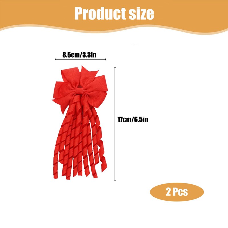 dinghaole 2 Pcs Hair Bow Spiral Streamers, Children'S Tassel hair