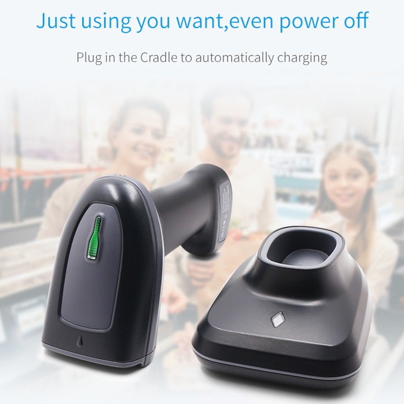 Handheld 1D/2D/QR Barcode Scanner Wireless BT & 2.4G USB Wired