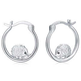Hedgehog Earrings for Girls 925 Sterling Silver Hedgehog Gifts for Women Animal Hoop Earrings Hypoallergenic Cute Stud Small Earings Hedgehog Jewellery for Girls Kids Childrens