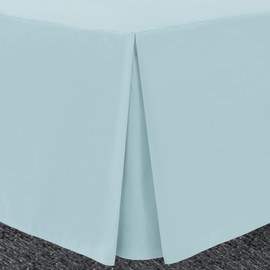 Bronwen Mathew Box Pleated Base Valance Sheet Superking Size Bed Skirts Valance Sheets Spa Blue, Microfibre Soft Brushed Easy Care Non Iron (Super King, Spa Blue)
