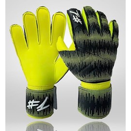 #1 HashtagOne Goalkeeper Gloves with Fingersave – German Brand Quality – Football Goalkeeper Gloves Adults + Children – All Sizes + Colours – Men's Goalkeeper Gloves (Yellow-Black, 7)