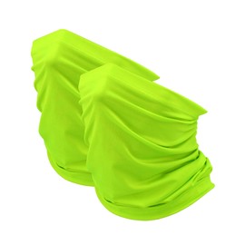 JHYWELL Neck Gaiter Face Cover, Neon Yellow UV Protection Mask, Windproof Bandana for Skiing, Fishing, Hiking, Cycling (Neon Yellow Pack)