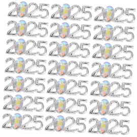 Healeved Cute Nail Charms 30pcs 3D Nail Art Charms Metal Alloy for Women Girls Gold Silver