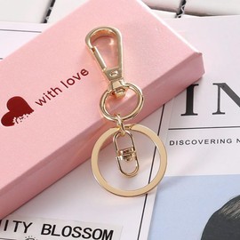 HappyHome Nascan Gold Set of 15 Accessories Parts Key Chain Hardware Key Ring with Swivel Hook (Gold)