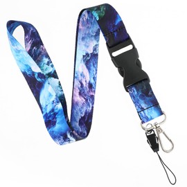cobee Starry Sky Badge Lanyards, ID Badge Lanyards with Swivel Lobster Clasp and Quick-Release Buckle Starry Sky Crossbody Necklace for Name Badge ID Card Nurse Teacher Student (Starry Sky-D)