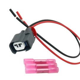 2 Wire Horn Connector Pigtail Plug for Ford F-150 F-250 F-350 F-450 F-550 Super Duty 2005-2023 Chevy Silverado 1500 2500 3500 2014-21 WPT-1051, 5U2Z-14S411-ZB, 5U2Z14S411ZB, 13579002, PT2612