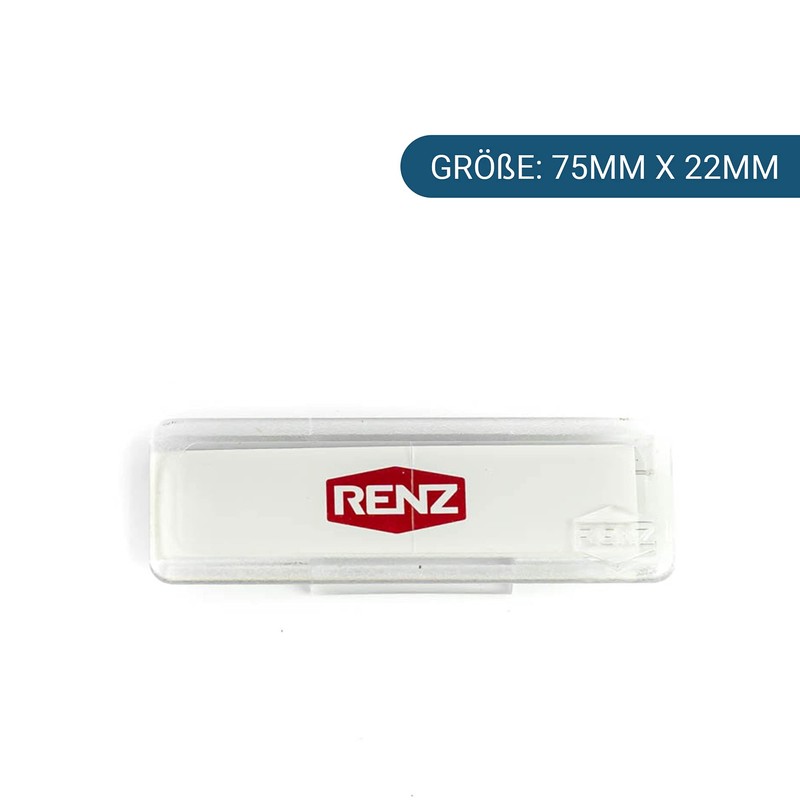 Renz Name Plate 92 Crystal Clear 75 x 22 mm