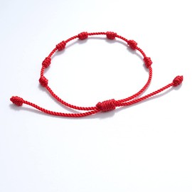 Max-Tonsen 2x Fashion 7 Knots Red String Bracelet Anklets Adjustable Braided Bracelets Good Luck Amulet for Success and Prosperity