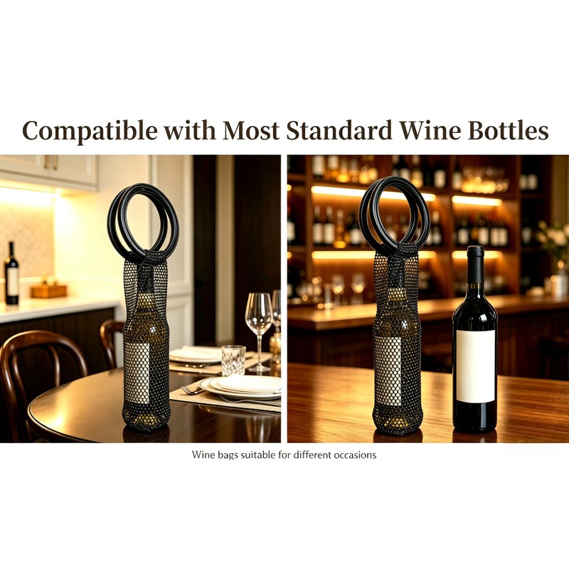 WOFALO store Stylish Resin Handle Wine Bottle Bag with Marble-Pattern
