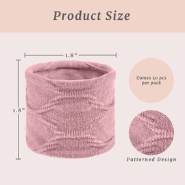 Mirlern 50-Piece Wide Cotton Stretch Hair Ties for Women Girls, No Damage Rubber Bands for Thin Thick Hair Elastic Ponytail Holders Scrunchies (Multicolor Theme)