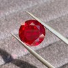 Round Created Ruby Loose Gemstone, Lab-Grown Corundum, Perfect for Jewelry