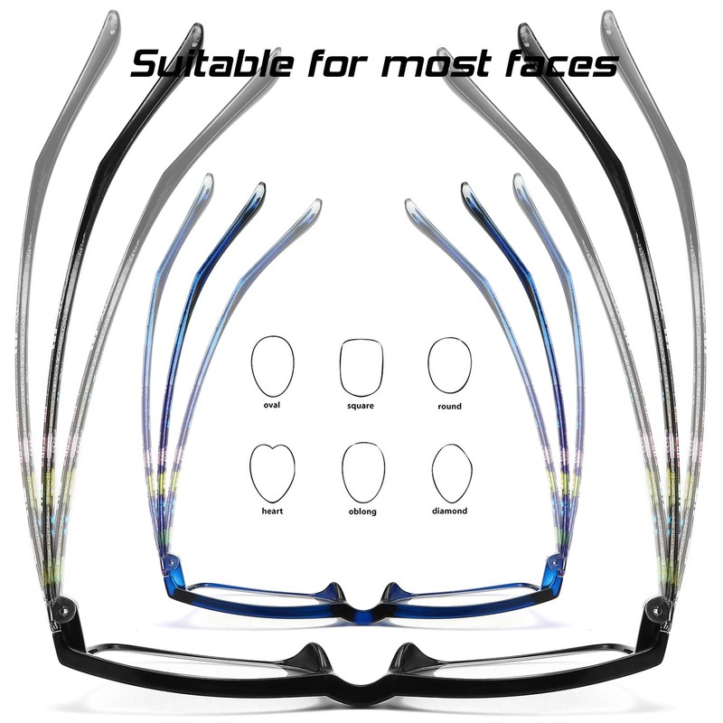 RaoOG Blue Light Blocking Reading Glasses for Women, 2 Pack
