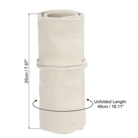 PATIKIL Handmade 36 Slots Roll Up Pencil Case, Canvas Pencil Wrap Pouch Pen Holder Organizer for Artist Drawing Coloring Sketching, White