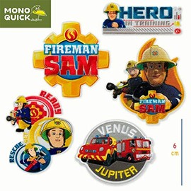 Mono-Quick 367 Fireman Sam Iron-On Sew-on Patches Polyester Multicoloured MD 5