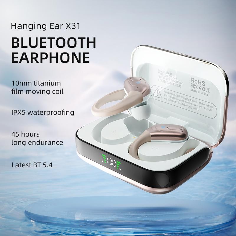 XS BOSOUND BOSOUND X31 Wireless Bluetooth Earbuds, 45Hrs Playback, LED