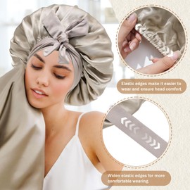 Coubeau Silk Bonnet Sleep Cap for Women - 100% Silk Bonnet Sleep Cap Silk Hair Cap for Night Silk Bonnet Sleep Cap