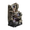 Alpine Corporation - 14" Tall Indoor Tiered Log Tabletop Fountain