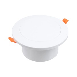 Geesatis 4 Inch Adjustable Round Air Vent Spring Loaded,ABS Soffit Exhaust Vent Cover,Ceiling Wall Air Diffuser Built-in Mesh for Home Living Room Kitchen Office Ventilation, White,1Pcs