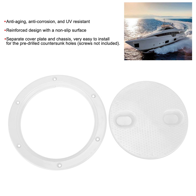 Deck Plate, 6in Deck Plate Inspection Hatch Cover Round White