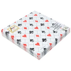 Ambiente Servietten Motiv: Cards, Karten - Pik, Kreuz, Karo, Herz, 33x33cm, 3lagig 20 Stück Packung