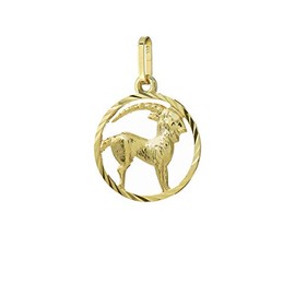 NKlaus Zodiac Sign 333 8 Carat Yellow Gold Diameter 15 mm Horoscope Pendant, Yellow Gold Silver