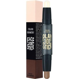 ZJchao Iluminador en Barra, Maquillaje Contorneador Doble Extremo Resistente al Agua para una Larga Duración y un Contorno Más Profundo (2#)