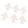 80pcs Airplane Shaped Paper Clips Rose Gold Prevent Rust Plane