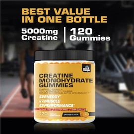 Gomitas De Monohidrato De Creatina 5 G Para Hombres Y Mujeres - Suplemento Masticable Sin Azúcar - Fórmula Mejorada Con L-Taurina, Betaína Anhidra, Al