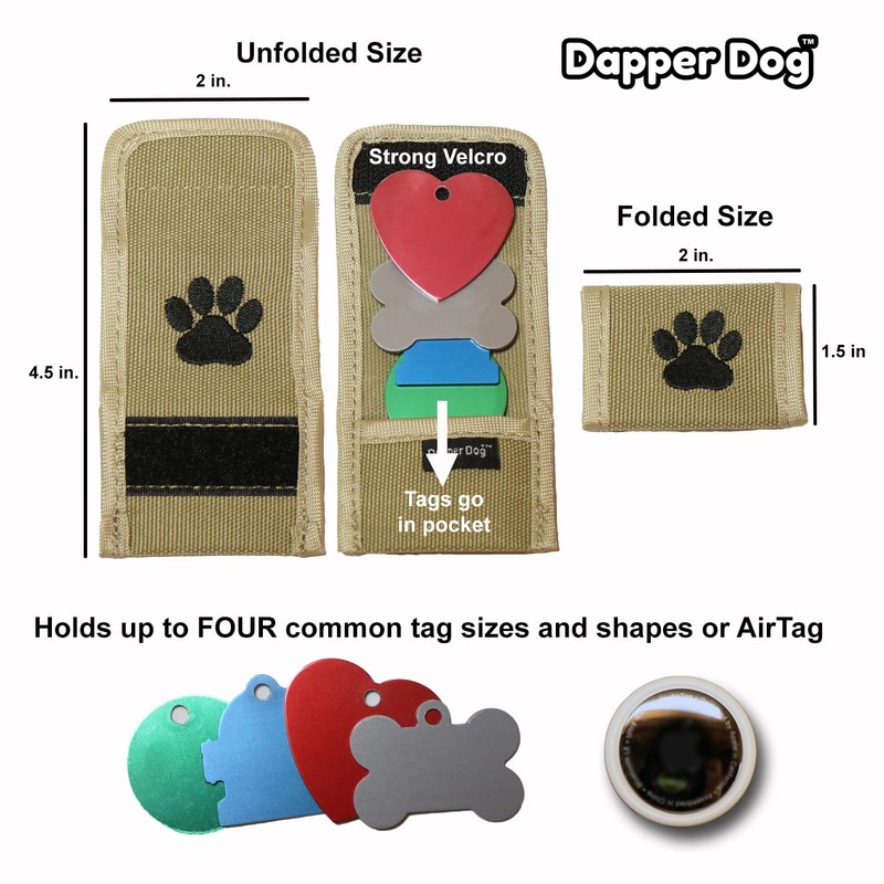 Dapper Dog Pet Tag Silencer and AirTag Holder - Ballistic