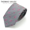 Thomas Vailey Semi-Seven-Folder Silk Tie - Tiny Paisley Gray 8cm