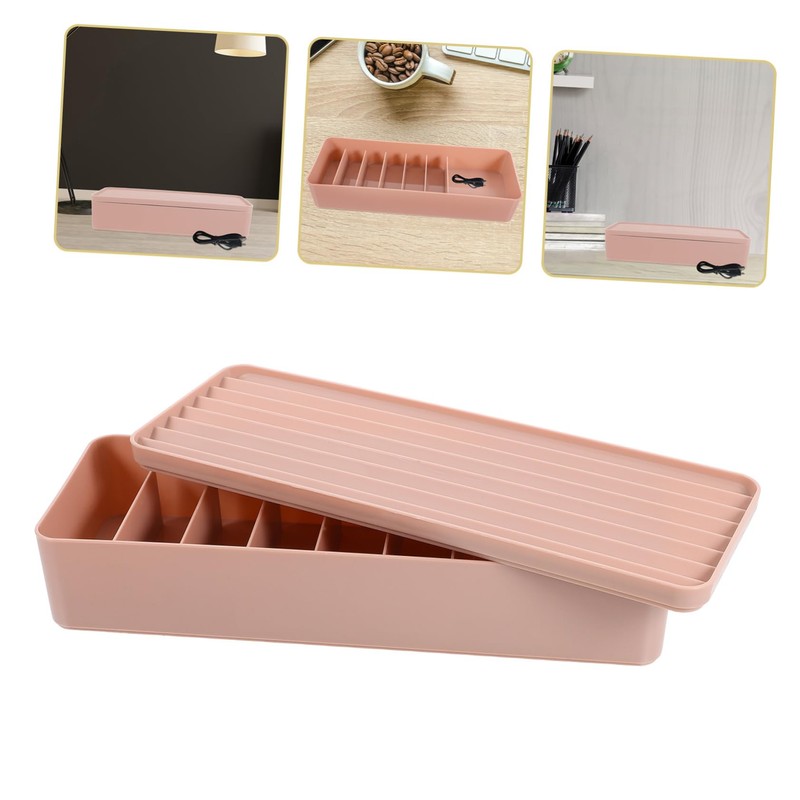 KOMBIUDA Cable Organizer Box with Multi Compartment Design Dustproof Electronics