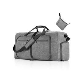 CORIOS Travel Duffle Bag for Men/Women 115L Foldable Sport Duffel Bag Gym Tote Bag with Shoes Compartment Large Overnight Bag Weekend Shoulder Bag Lightweight Carry On Luggage Hospital Bag Grey