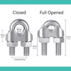 40 PCS 1/4" Stainless Steel Wires Ropes Cable Clip Clamps