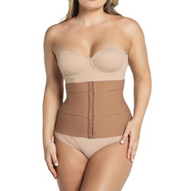 Leonisa Seamless Colombian Compression Waist Cincher - Slimmer Trainer Girdles For Women Brown