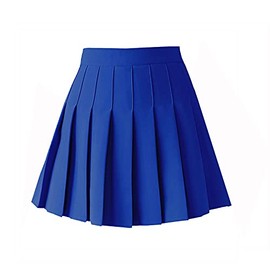 ZHANCHTONG Women's High Waist A-Line Pleated Mini Skirt Short Tennis Skirt (Royal Blue, S)
