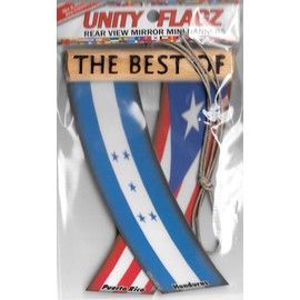 PUERTO RICO AND HONDURAS BORICUA HONDURIAN CARIBBEAN SOUTH AMERICAN REAR VIEW MIRROR HANGING CAR FLAGS MINI BANNERS FOR INSIDE THE CAR UNITY FLAGZ™