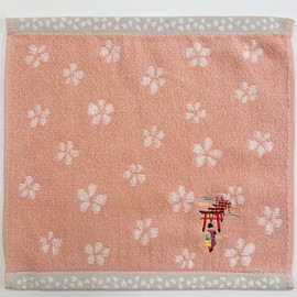 Fighters 佑 Japanese goods towel handkerchief Lush 庵 Embroidered Fushimi inaricho Pink