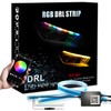 AOTOINK Car Headlight LED Strip, 24Inch RGB Multi Color Headlight