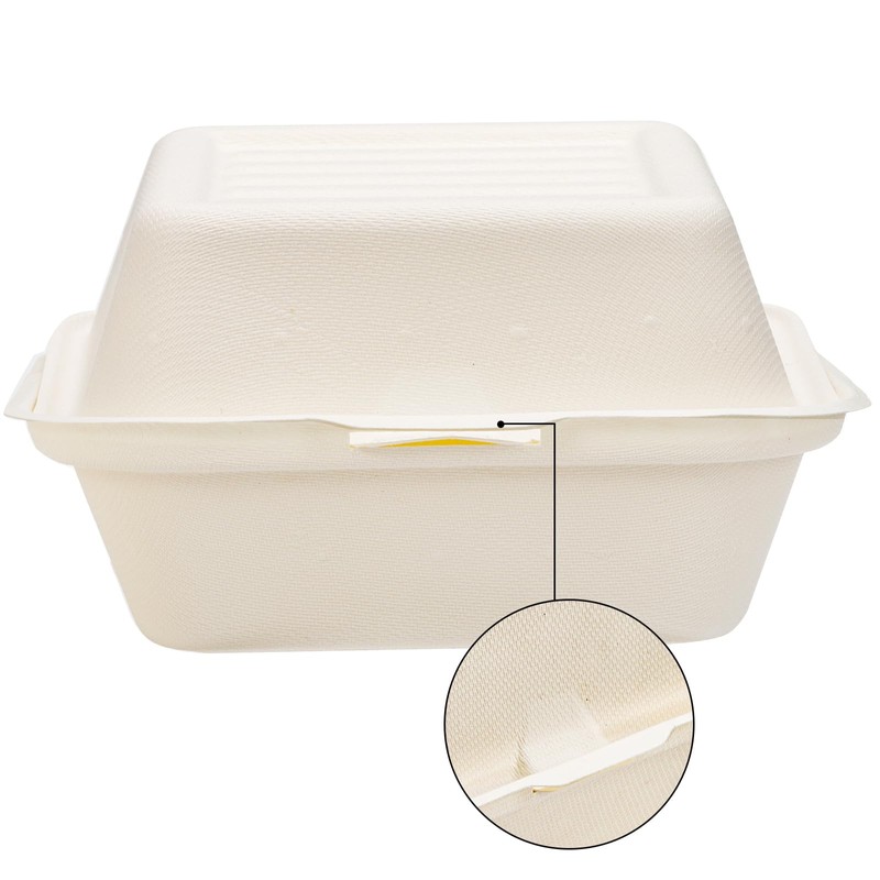 Peohud 100 Pack Compostable Clamshell Take Out Food Containers, 6