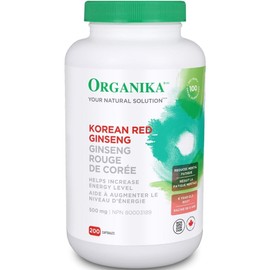 Organika Korean Red Ginseng 500mg, 200 Capsules