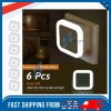 Kitchen 6-Pcs Plug-in LED Night Lights Lamp Dusk to Dawn Sensor Hallway Kitchen Bathroom