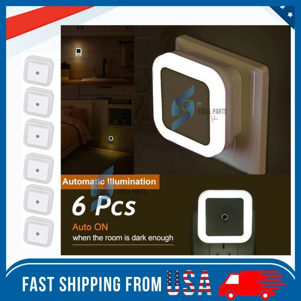 Kitchen 6-Pcs Plug-in LED Night Lights Lamp Dusk to Dawn