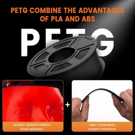 TECBEARS PETG Filament 1.75mm, 3D Printer Filament Bundle 10KG, 1kg per Spool, 10KG PETG Bundle, Black