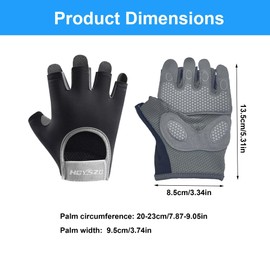 TUKEVA Cycling Gloves MTB Gloves Men's Half Finger Breathable Non-Slip Shock Absorption Cycling Gloves for Men and Women for Mountain Bike, Fitness, Outdoor (Black, L)