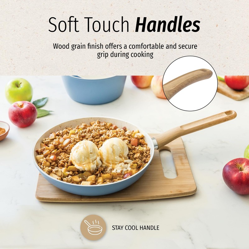 GoodCook Healthy Ceramic Titanium-Infused 2 Quart Saucepan with Lid, Light