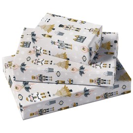 RUSPEPA Christmas Wrapping Paper Roll - Mini Roll - Christmas Nutcracker Soldier and Ballet Girl Pattern Great for Christmas, Holiday and Party - 17 Inches X 32.8 Feet