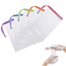 LeTradeJP Soap Net, Set of 5, Foaming Net, Soap Bag, Facial Cleansing Net, Easy to Make Foam, for Face Cleansing and Body, Random Color