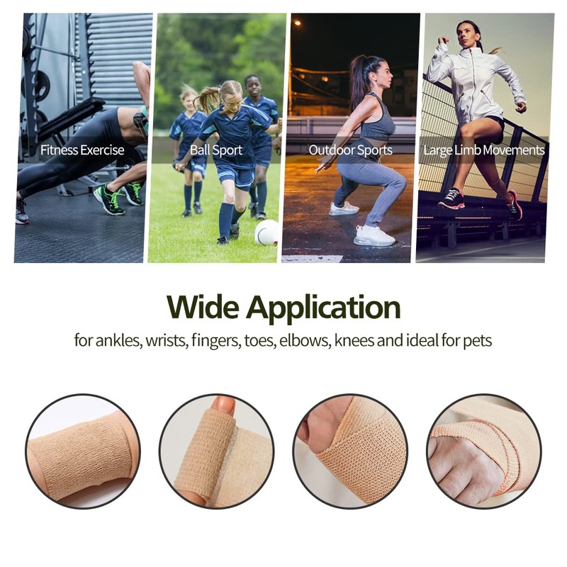2" Self Adhesive Bandage Wraps, 6pcs Vet Wraps, Light Blue,
